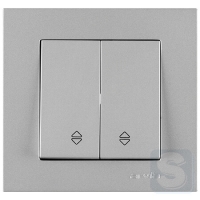 Вимикач двоклавішний ПРОХІДНИЙ Arvia Electric KAREN Срібло (20 03 2000 211)